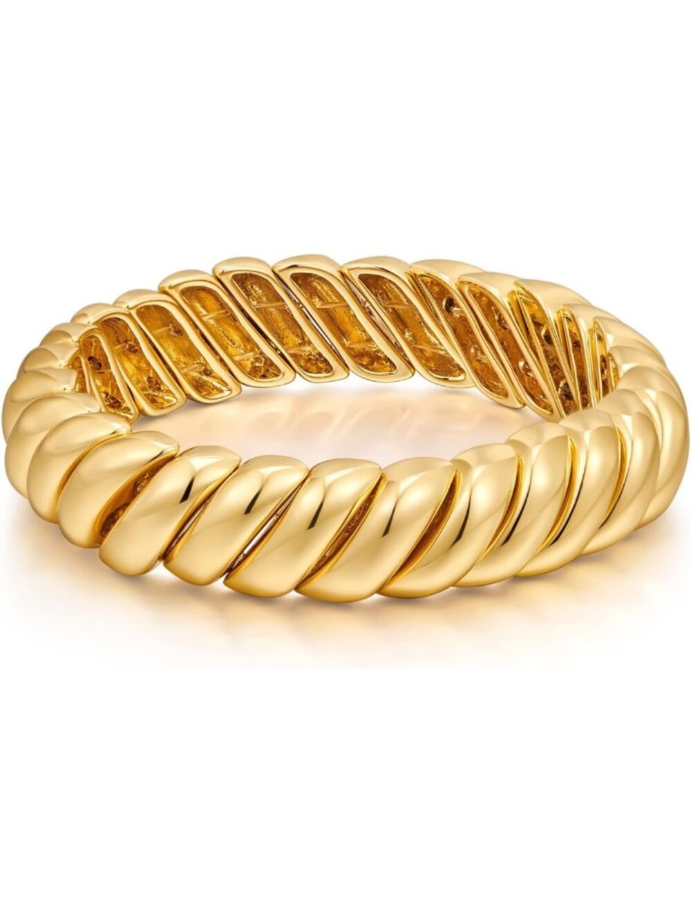 Gold Silver Chunky Bangle Bracelet for Women & Men - Stylish Statement Jewelry